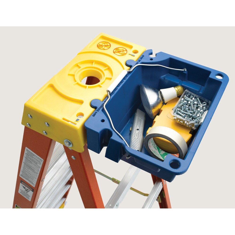 Escalera de aluminio Tipo 1A de fibra de vidrio de 3 pies (altura de alcance de 7 pies) con capacidad de carga de 300 libras Modelo 6203