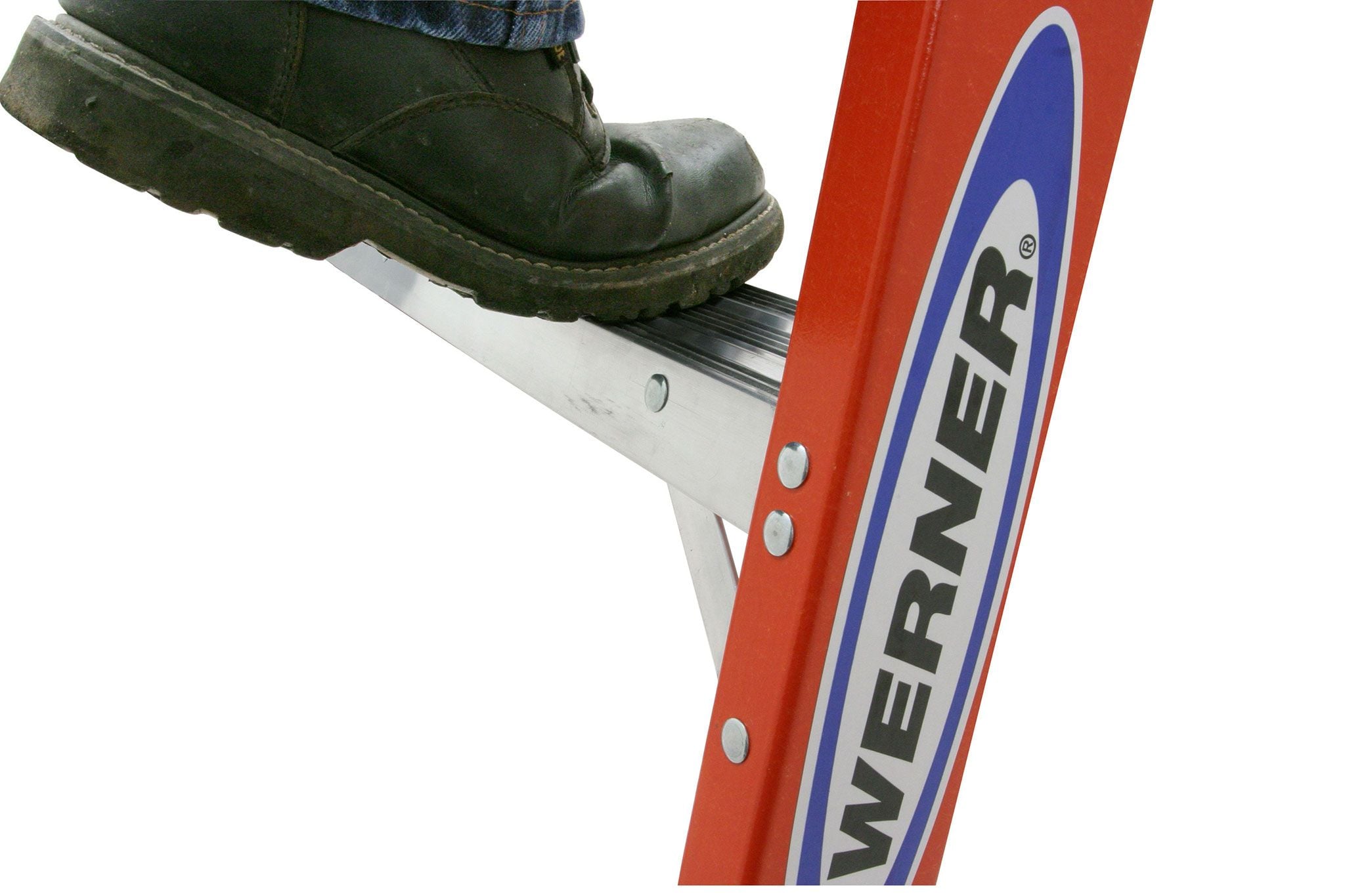 Escalera de aluminio Tipo 1A de fibra de vidrio de 3 pies (altura de alcance de 7 pies) con capacidad de carga de 300 libras Modelo 6203