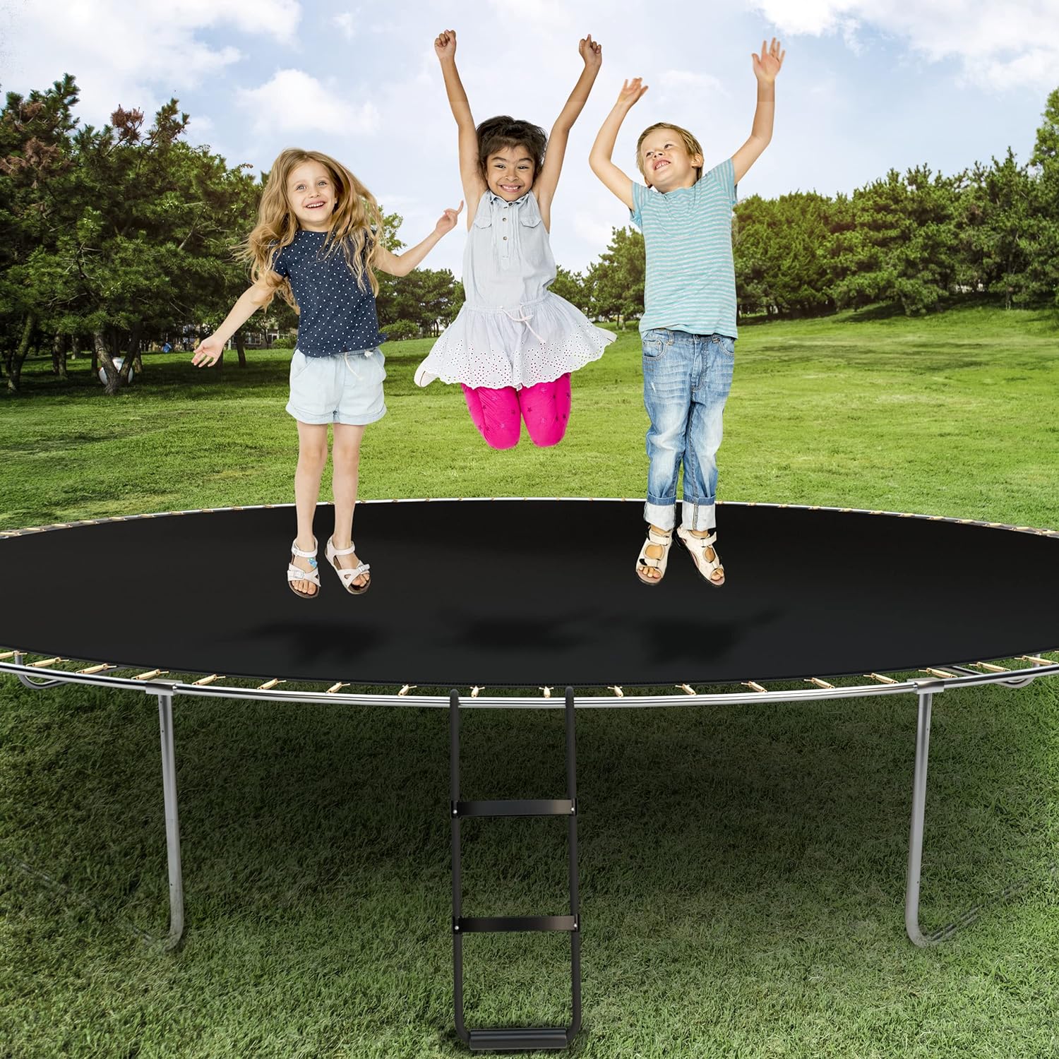 Escalera para trampolín Siavonce de 2.8 pies (altura de alcance de 2 pies) tipo acero 2 - Capacidad de carga de 225 libras. Escalera de paso ZX-106204