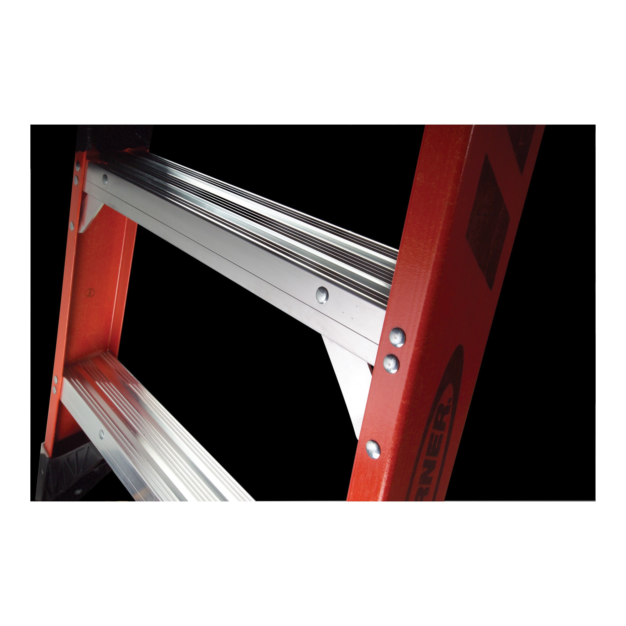 Escalera gemela T7412 de fibra de vidrio tipo 1AA de Werner T7400 de 12 pies (altura de alcance de 16 pies) con capacidad de carga de 375 libras.