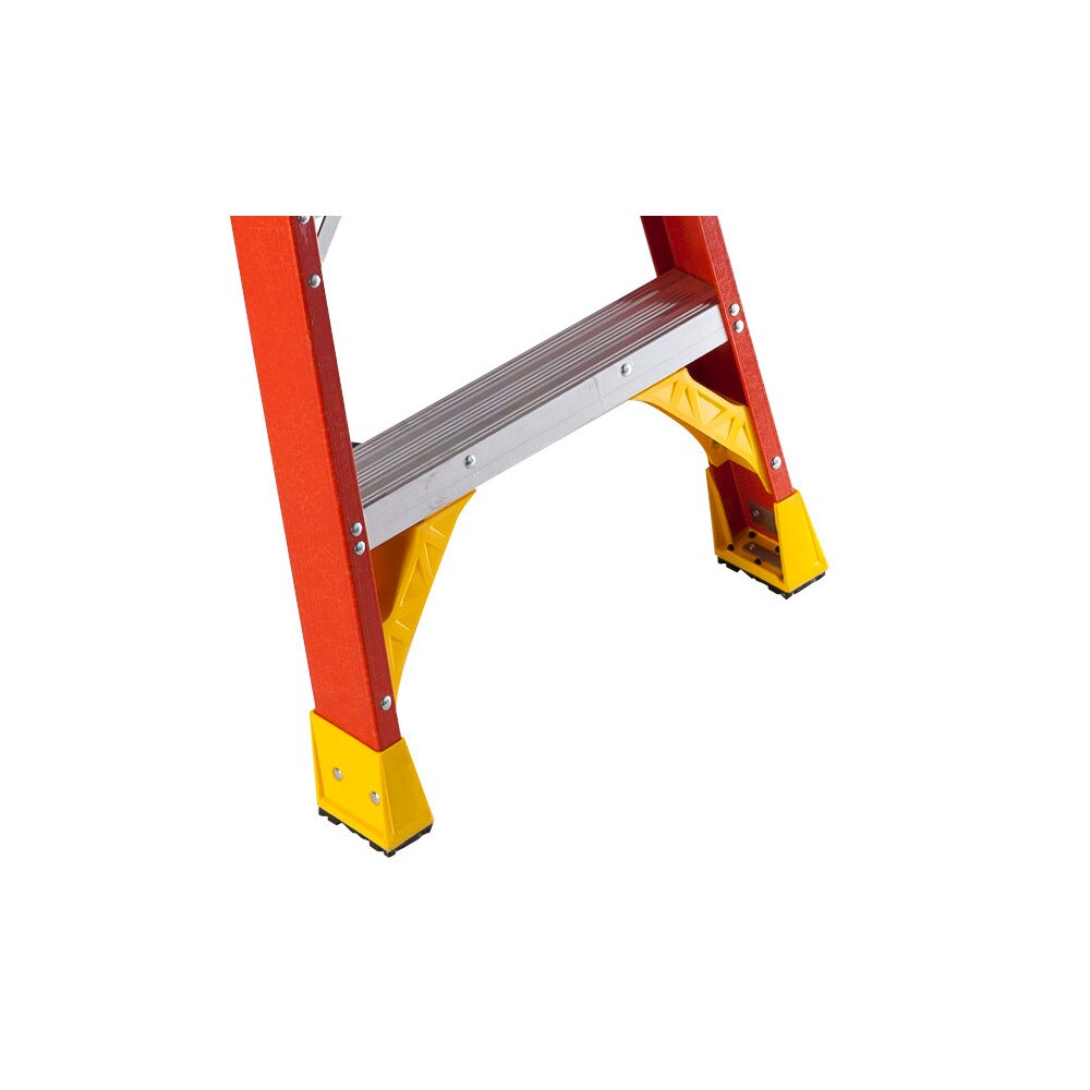 Escalera gemela de fibra de vidrio Tipo 1A Werner T6200 de 10 pies (14 pies de altura alcanzable) con capacidad de carga de 300 lbs. modelo T6210.