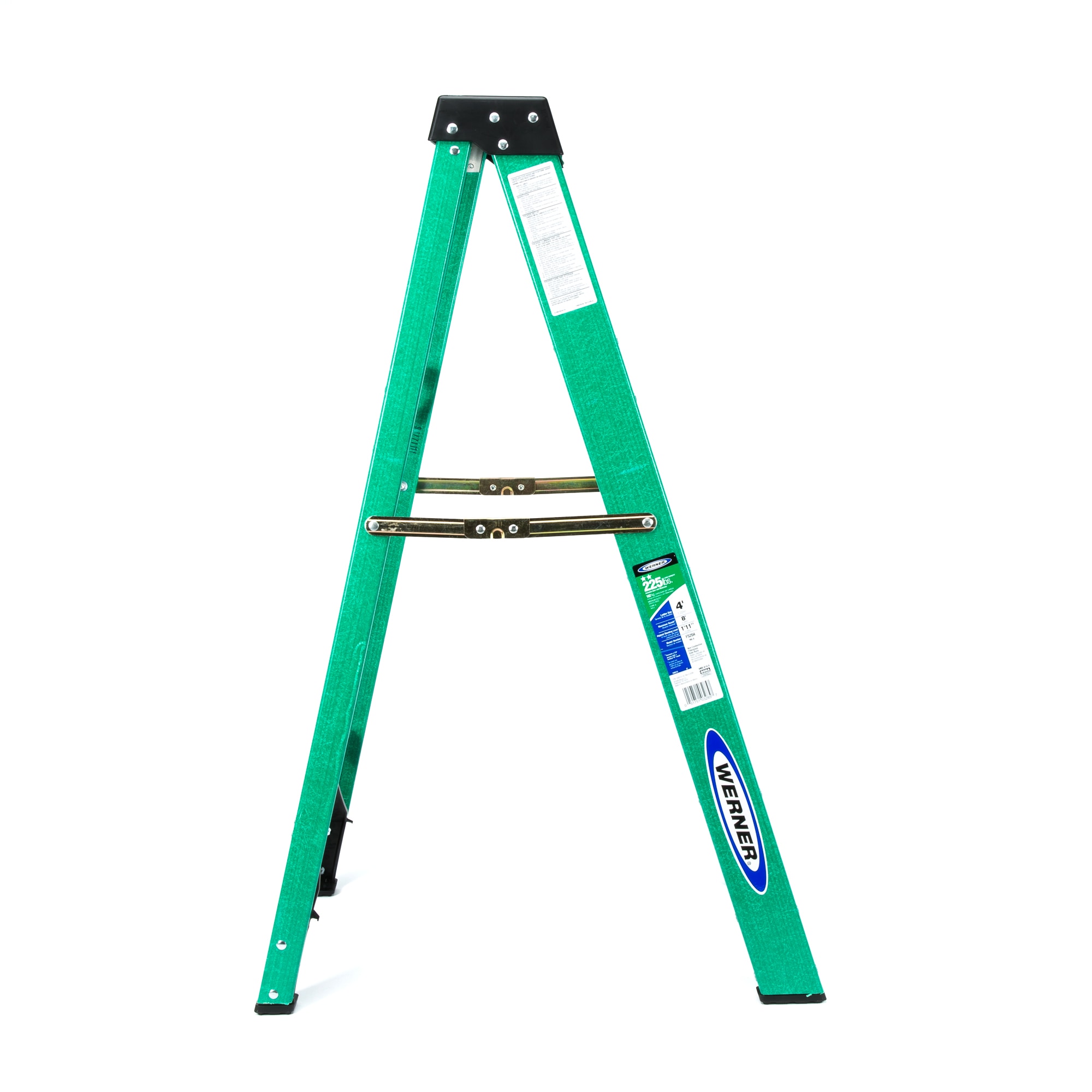 Escalera de fibra de vidrio tipo 2 de 4 pies (8 pies de alcance) con capacidad de carga de 225 lbs. Werner FS200
