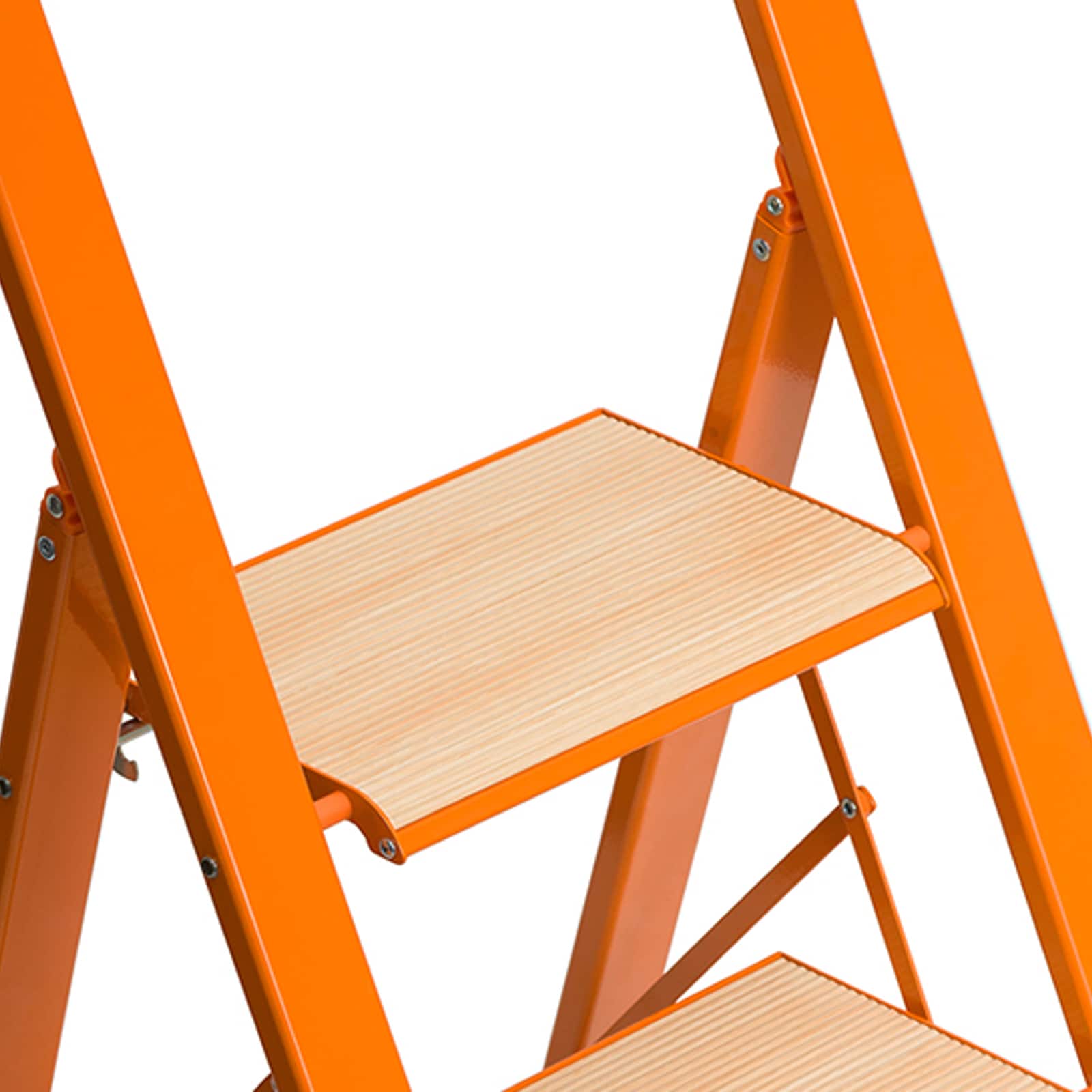 Banqueta plegable Siavonce de 3.38 pies (altura máxima de alcance de 7.5 pies) de aluminio. Capacidad de carga no clasificada. Escalera plegable ZX-01851.