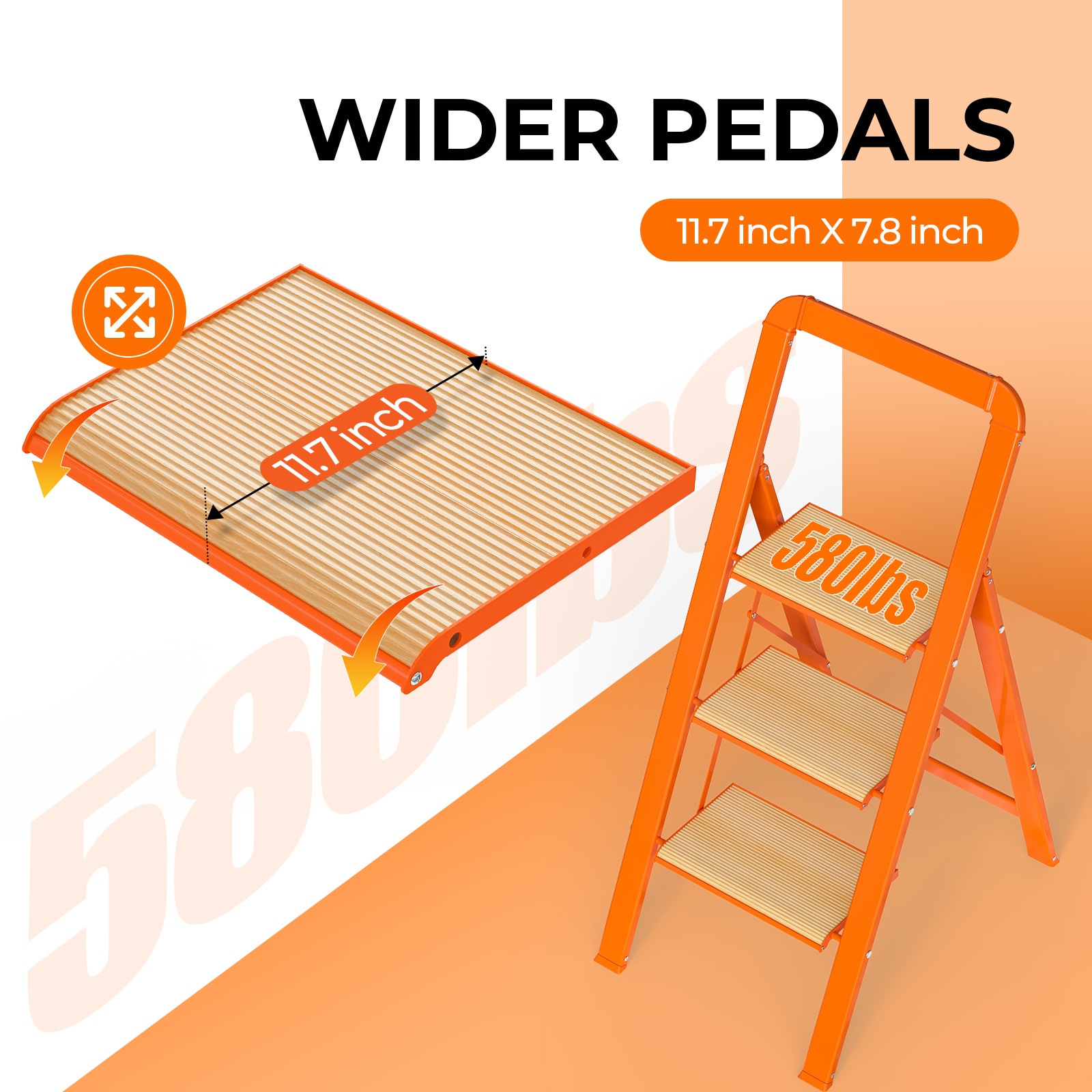 Banqueta plegable Siavonce de 3.38 pies (altura máxima de alcance de 7.5 pies) de aluminio. Capacidad de carga no clasificada. Escalera plegable ZX-01851.