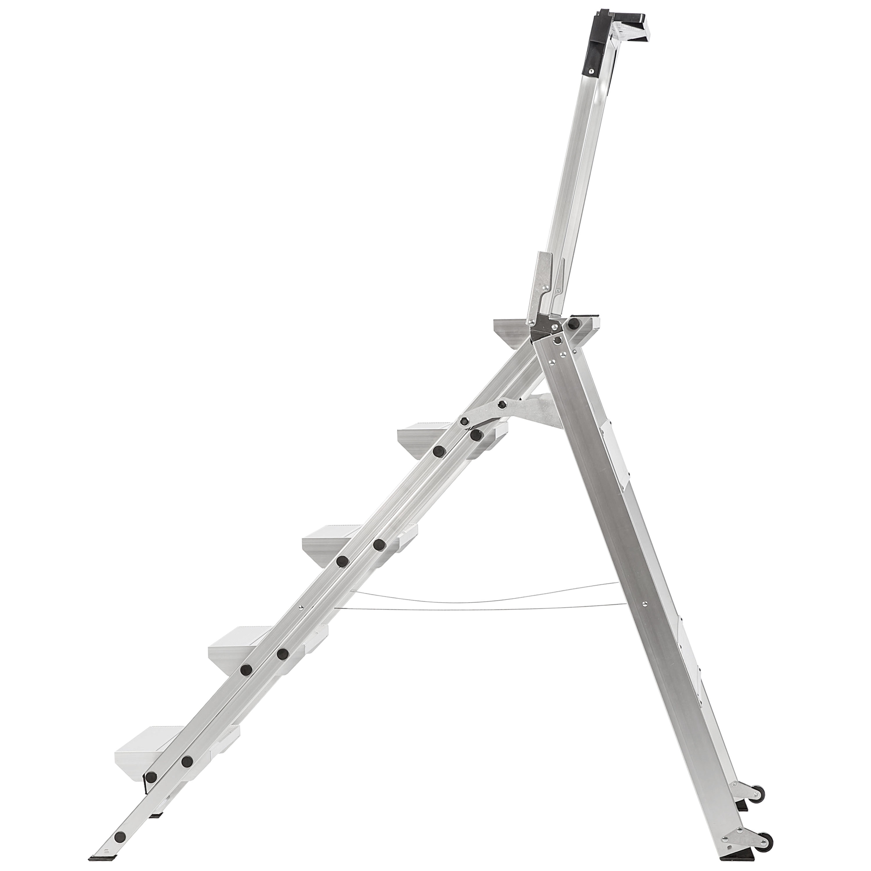 Escalera de aluminio certificada ANSI Xtend+Climb de 5.6 pies (altura de alcance de 10 pies) Tipo 1AA - Capacidad de carga de 375 libras. Escalera de tijera WT-5
