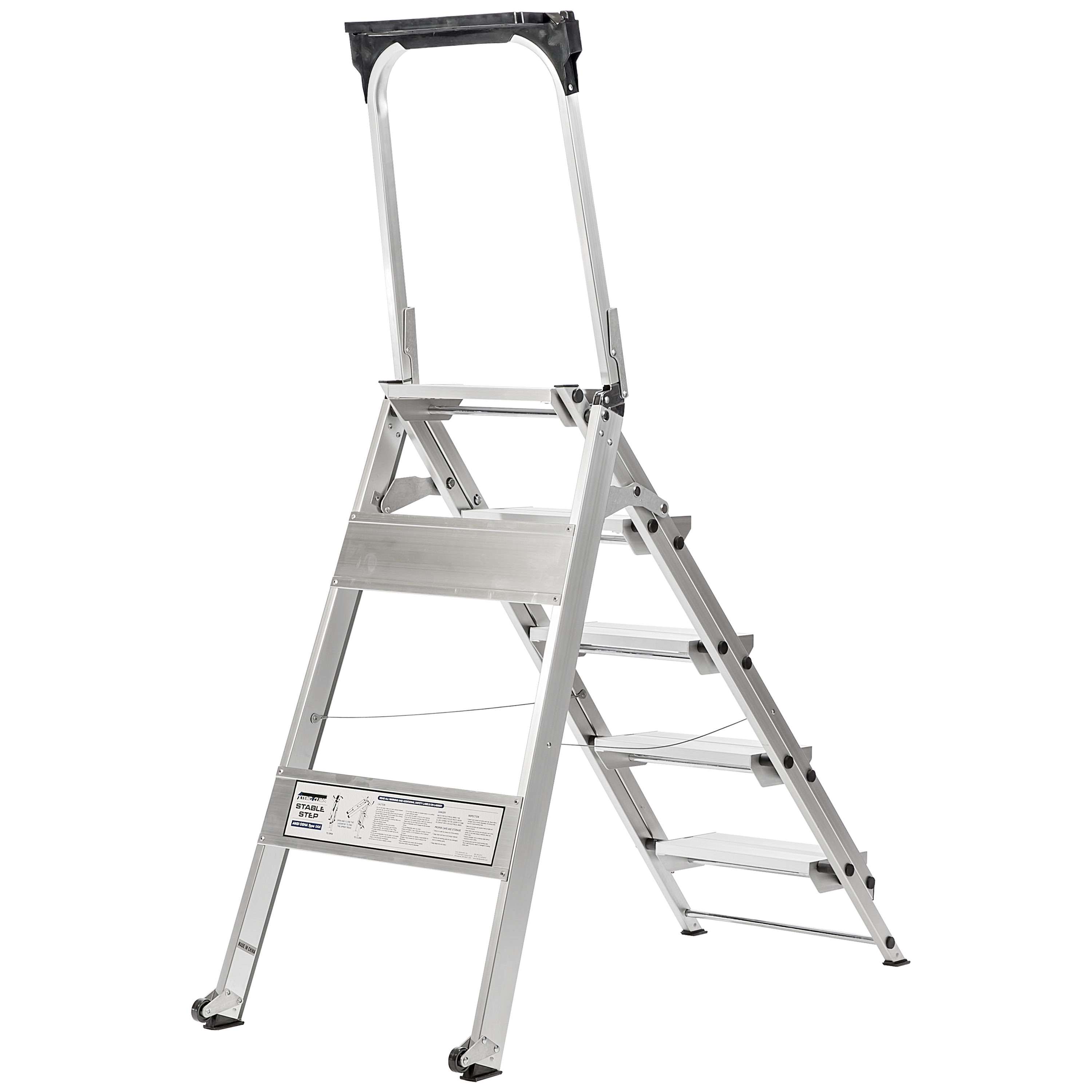 Escalera de aluminio certificada ANSI Xtend+Climb de 5.6 pies (altura de alcance de 10 pies) Tipo 1AA - Capacidad de carga de 375 libras. Escalera de tijera WT-5