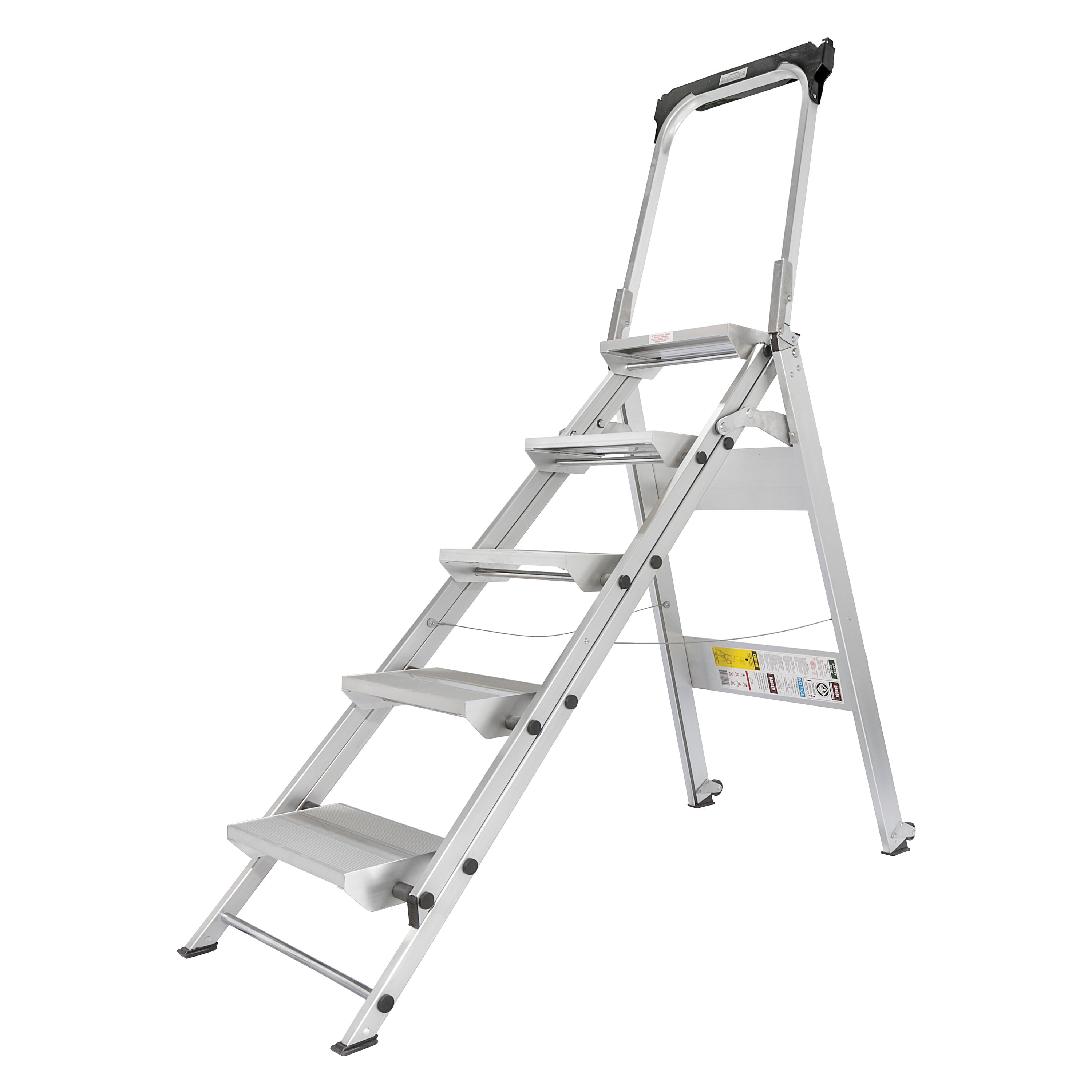 Escalera de aluminio certificada ANSI Xtend+Climb de 5.6 pies (altura de alcance de 10 pies) Tipo 1AA - Capacidad de carga de 375 libras. Escalera de tijera WT-5