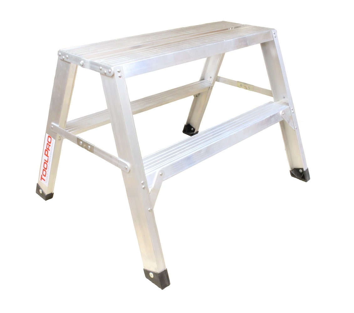 Escalera de aluminio de 2 pies (altura de alcance de 2 pies) tipo 1A de ToolPro - Capacidad de carga de 300 libras TP20322