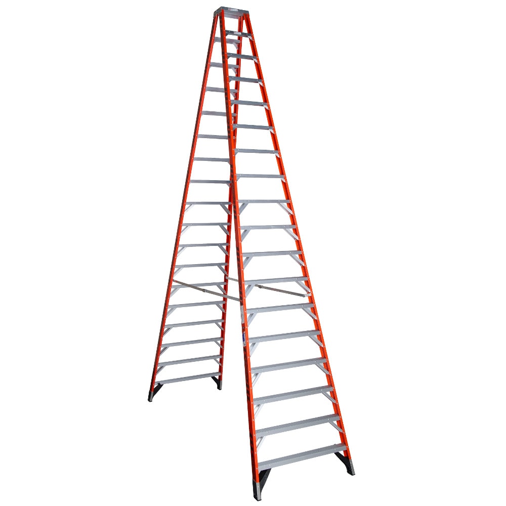 Escalera de fibra de vidrio Tipo 1A Werner T7400 de 18 pies (22 pies de altura alcanzable) con capacidad de carga de 300 lb. Modelo T7418