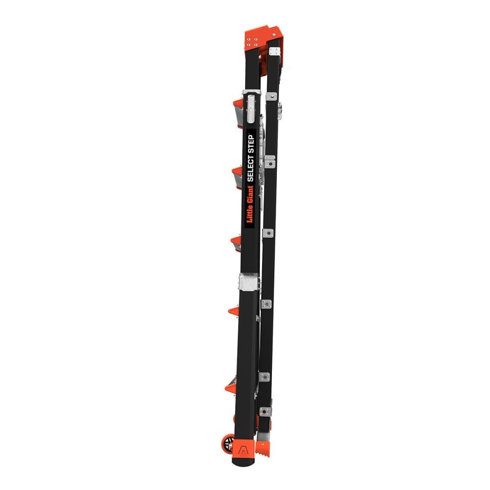 Escalera telescópica de fibra de vidrio Little Giant Ladders Select Step M6 de 10 pies (altura de alcance de 14.1 pies) tipo 1AA, con capacidad de carga de 375 libras - Modelo 15131-001.