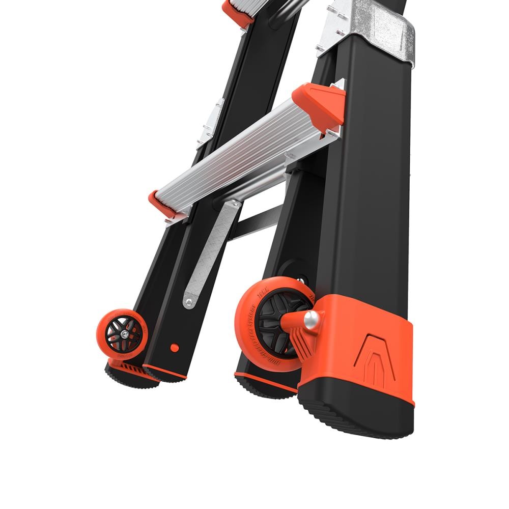 Escalera telescópica de fibra de vidrio Little Giant Ladders Select Step M6 de 10 pies (altura de alcance de 14.1 pies) tipo 1AA, con capacidad de carga de 375 libras - Modelo 15131-001.