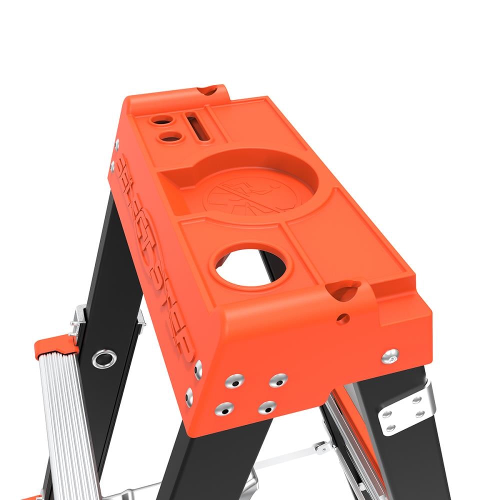Escalera telescópica de fibra de vidrio Little Giant Ladders Select Step M6 de 10 pies (altura de alcance de 14.1 pies) tipo 1AA, con capacidad de carga de 375 libras - Modelo 15131-001.