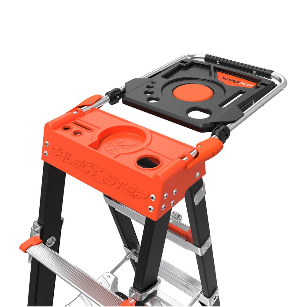Escalera telescópica de fibra de vidrio Little Giant Ladders Select Step M6 de 10 pies (altura de alcance de 14.1 pies) tipo 1AA, con capacidad de carga de 375 libras - Modelo 15131-001.