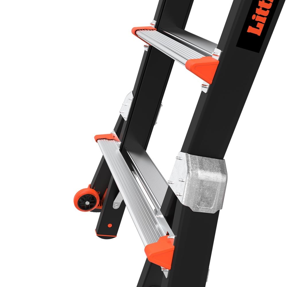Escalera telescópica de fibra de vidrio Little Giant Ladders Select Step M6 de 10 pies (altura de alcance de 14.1 pies) tipo 1AA, con capacidad de carga de 375 libras - Modelo 15131-001.