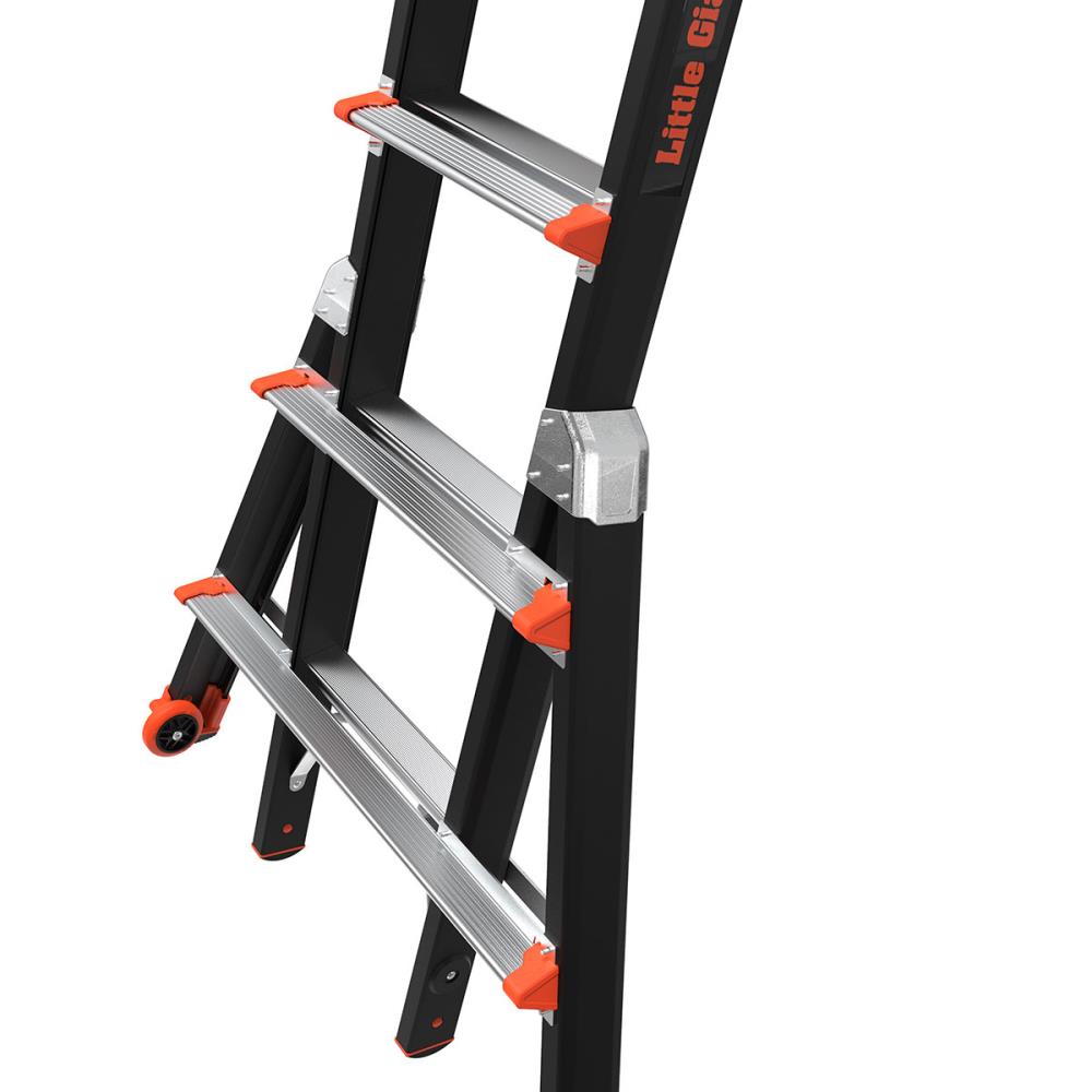 Escalera telescópica de fibra de vidrio Little Giant Ladders Select Step M6 de 10 pies (altura de alcance de 14.1 pies) tipo 1AA, con capacidad de carga de 375 libras - Modelo 15131-001.