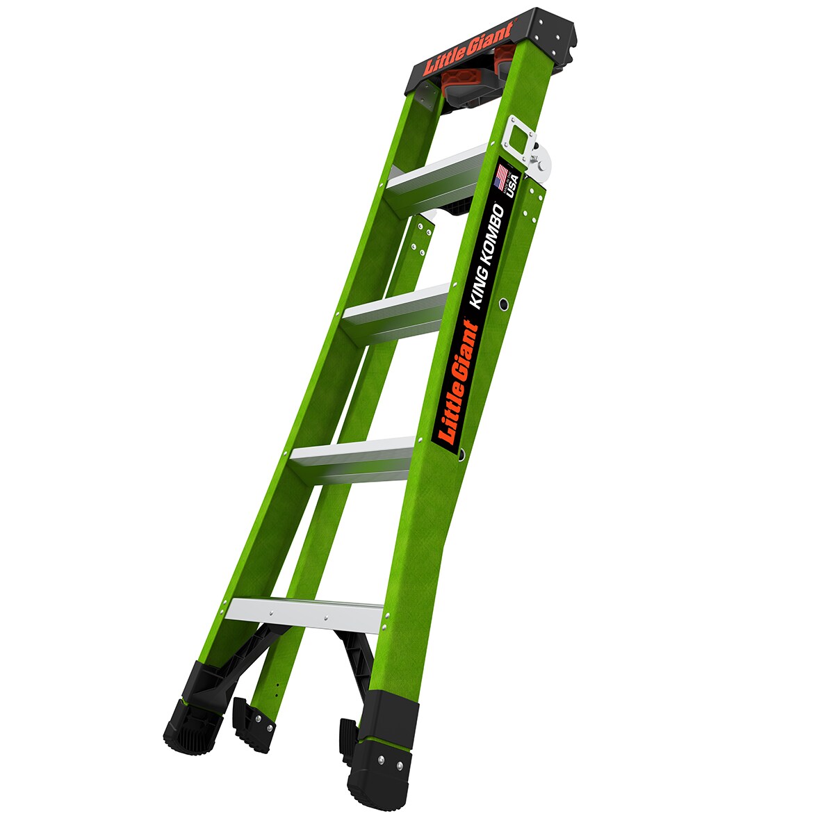 Escalera King Kombo 2.0 3 en 1 de 1.5 m (3.5 m de altura máxima) de fibra de vidrio Tipo 1AA con capacidad de carga de 170 kg.