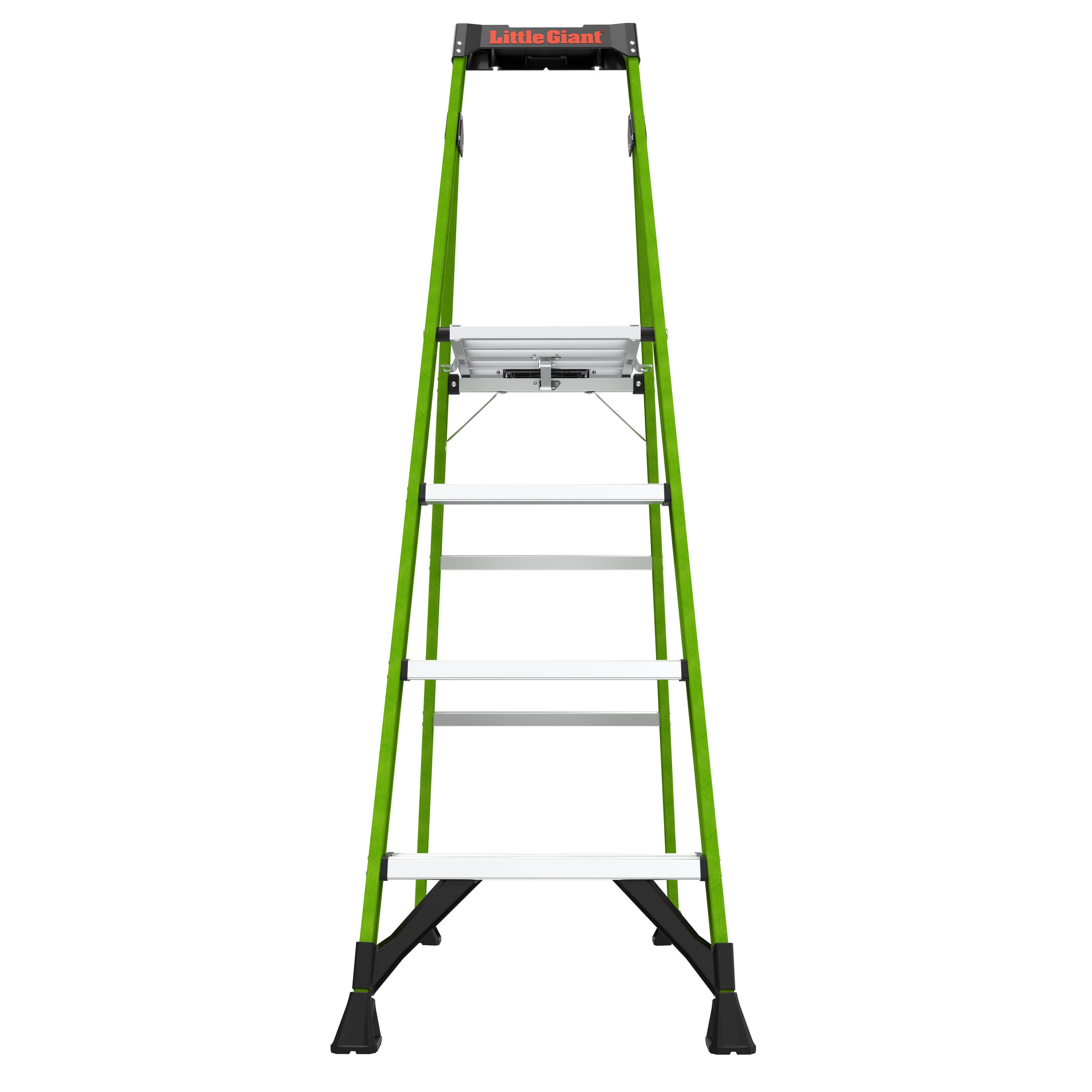 Escalera de tijera Little Giant Ladders MightyLite 2.0 de 6 pies (altura de alcance de 10.1 pies) de fibra de vidrio, Tipo 1A - Capacidad de carga de 300 libras. Modelo 15396-001