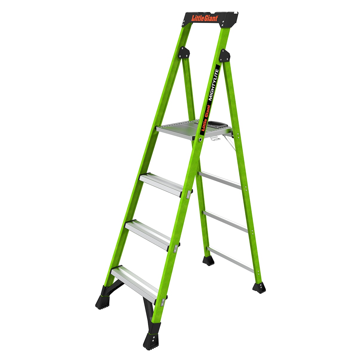 Escalera de tijera Little Giant Ladders MightyLite 2.0 de 6 pies (altura de alcance de 10.1 pies) de fibra de vidrio, Tipo 1A - Capacidad de carga de 300 libras. Modelo 15396-001