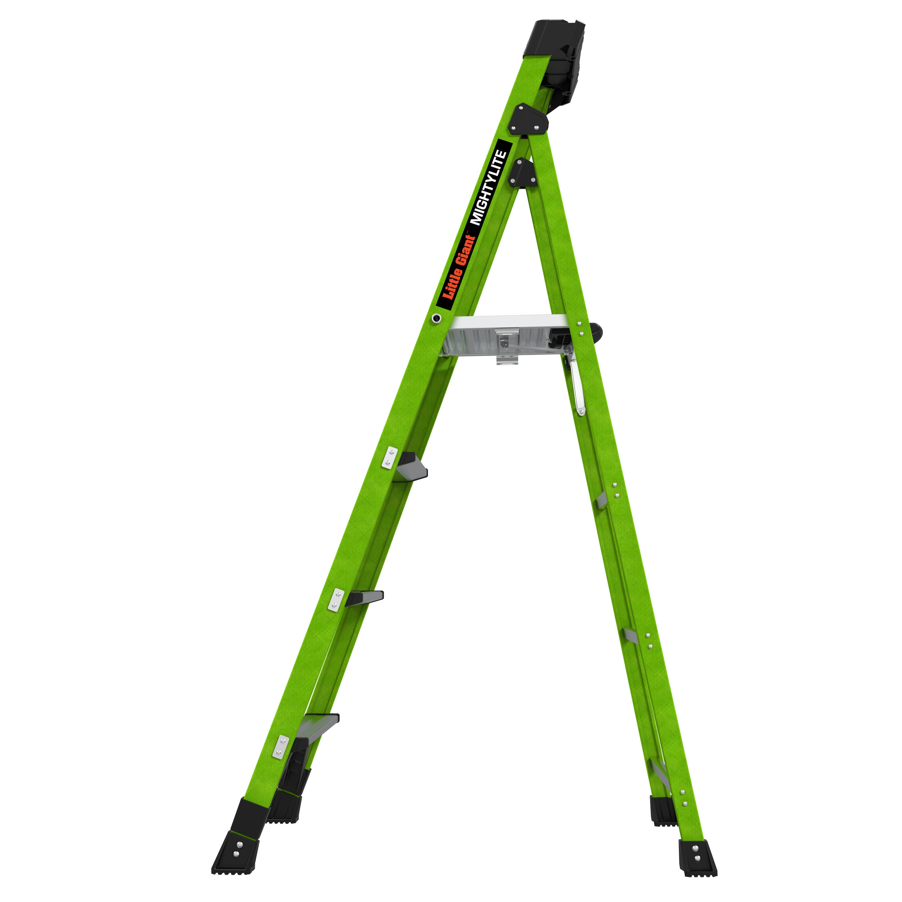 Escalera de tijera Little Giant Ladders MightyLite 2.0 de 6 pies (altura de alcance de 10.1 pies) de fibra de vidrio, Tipo 1A - Capacidad de carga de 300 libras. Modelo 15396-001