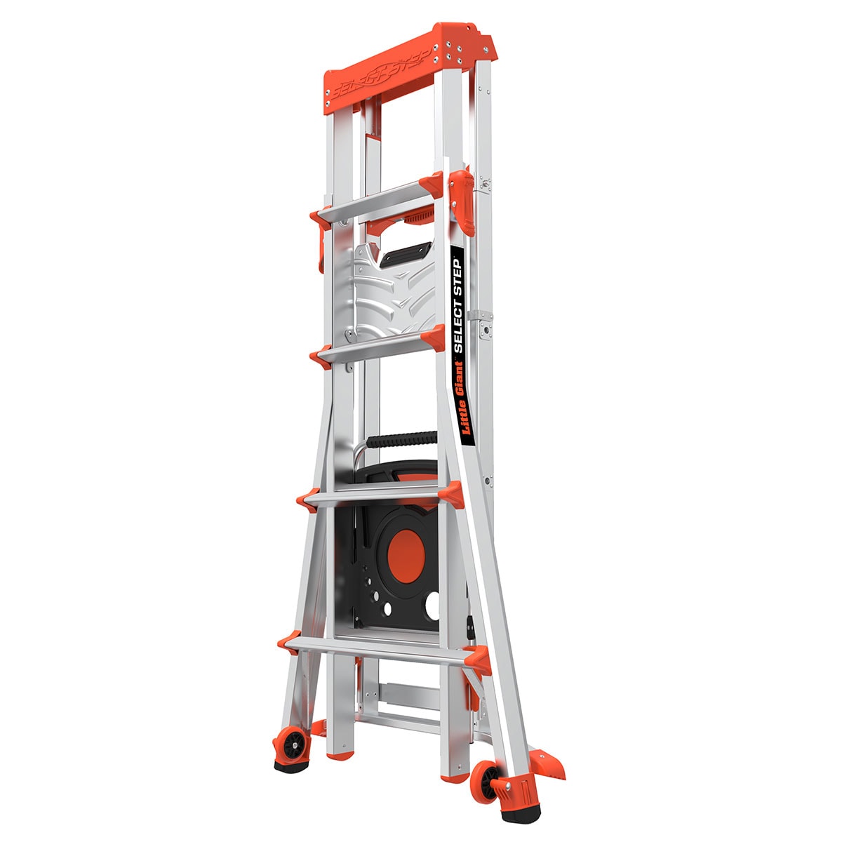 Escalera telescópica Select Step M5 de Little Giant Ladders de 8 pies (altura de alcance de 12.1 pies) de aluminio Tipo 1A con capacidad de carga de 300 libras.