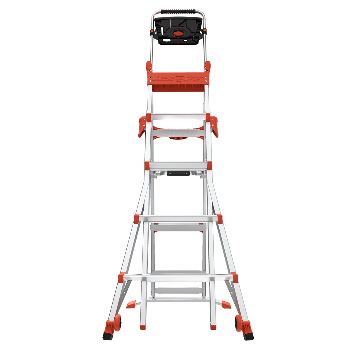 Escalera telescópica Select Step M5 de Little Giant Ladders de 8 pies (altura de alcance de 12.1 pies) de aluminio Tipo 1A con capacidad de carga de 300 libras.
