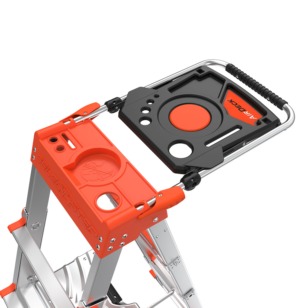 Escalera telescópica Select Step M5 de Little Giant Ladders de 8 pies (altura de alcance de 12.1 pies) de aluminio Tipo 1A con capacidad de carga de 300 libras.
