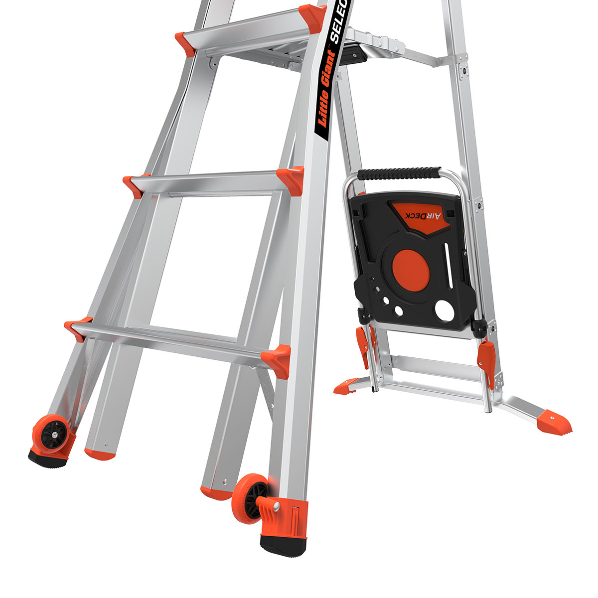 Escalera telescópica Select Step M5 de Little Giant Ladders de 8 pies (altura de alcance de 12.1 pies) de aluminio Tipo 1A con capacidad de carga de 300 libras.