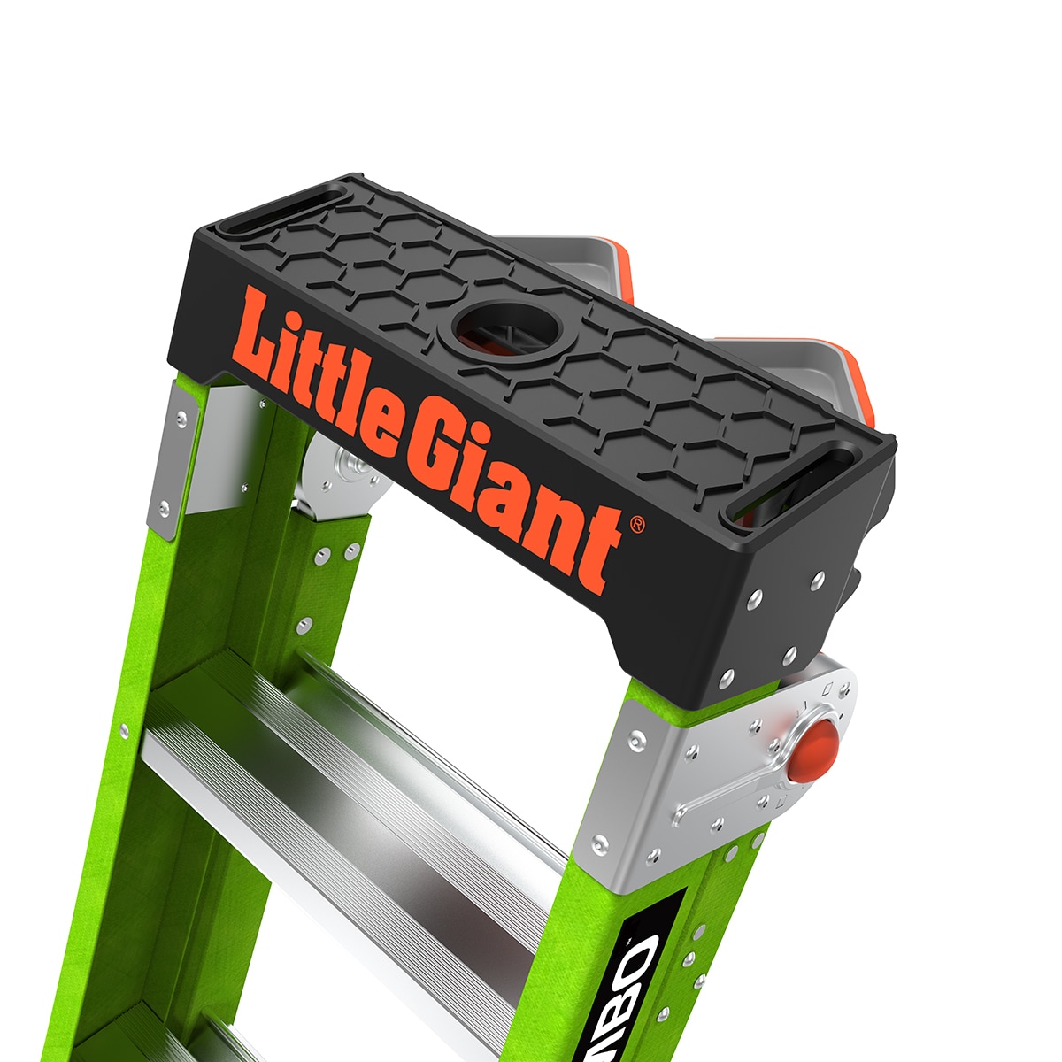 Escalera King Kombo 2.0 de Little Giant Ladders, 3 en 1, de 4 pies (altura máxima de alcance de 10.3 pies) de Fibra de Vidrio Tipo 1AA - Capacidad de carga de 375 libras. Escalera de paso 13470-071.