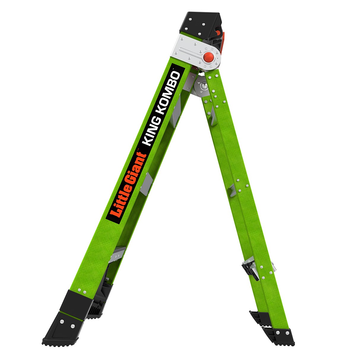 Escalera King Kombo 2.0 de Little Giant Ladders, 3 en 1, de 4 pies (altura máxima de alcance de 10.3 pies) de Fibra de Vidrio Tipo 1AA - Capacidad de carga de 375 libras. Escalera de paso 13470-071.