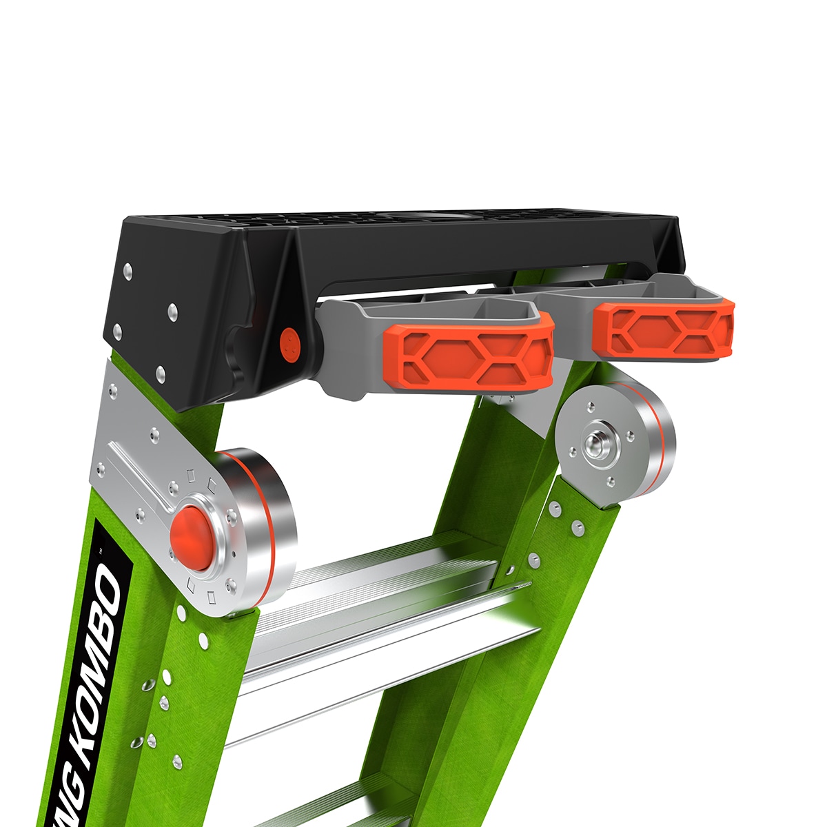 Escalera King Kombo 2.0 de Little Giant Ladders, 3 en 1, de 4 pies (altura máxima de alcance de 10.3 pies) de Fibra de Vidrio Tipo 1AA - Capacidad de carga de 375 libras. Escalera de paso 13470-071.