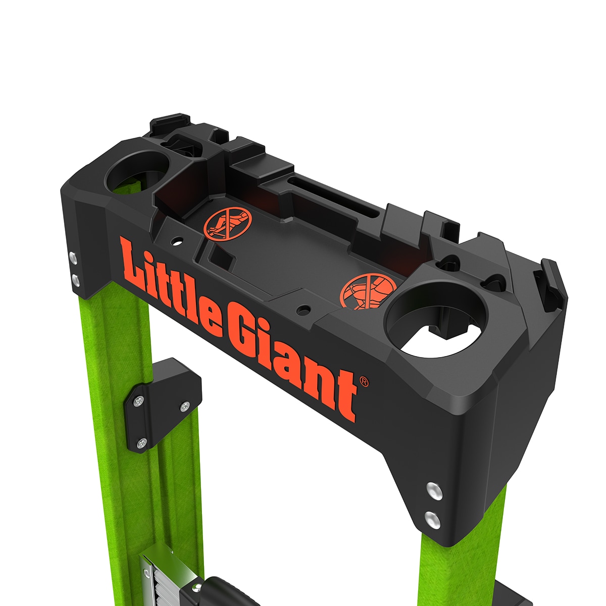 Escalera Little Giant Mightylite de 4 pies (altura de alcance de 8.3 pies) de fibra de vidrio Tipo 1A - Capacidad de carga de 300 libras. Escalón 15394-001.