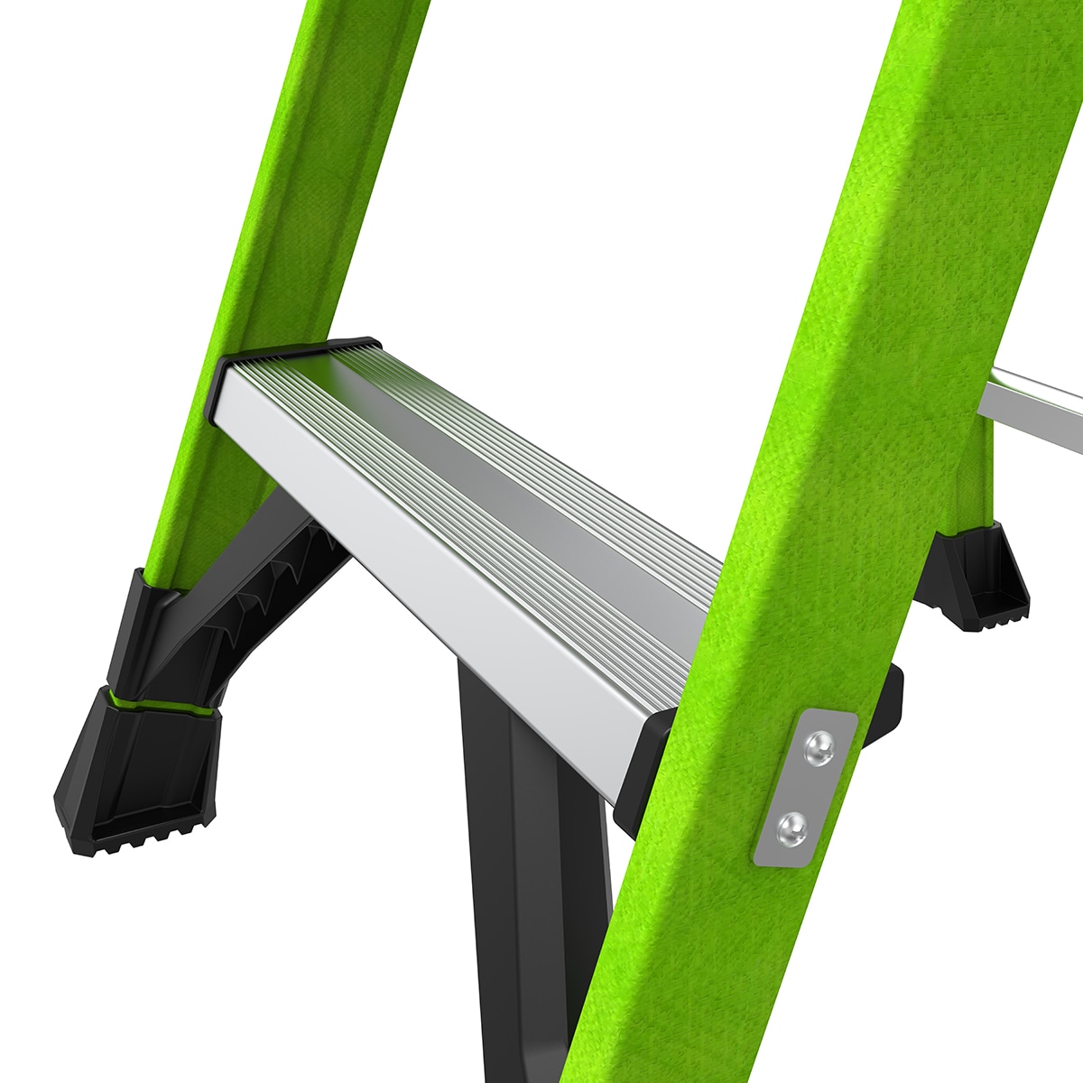 Escalera Little Giant Mightylite de 4 pies (altura de alcance de 8.3 pies) de fibra de vidrio Tipo 1A - Capacidad de carga de 300 libras. Escalón 15394-001.
