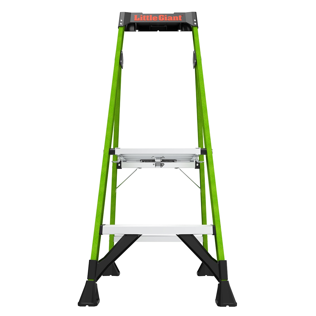 Escalera Little Giant Mightylite de 4 pies (altura de alcance de 8.3 pies) de fibra de vidrio Tipo 1A - Capacidad de carga de 300 libras. Escalón 15394-001.