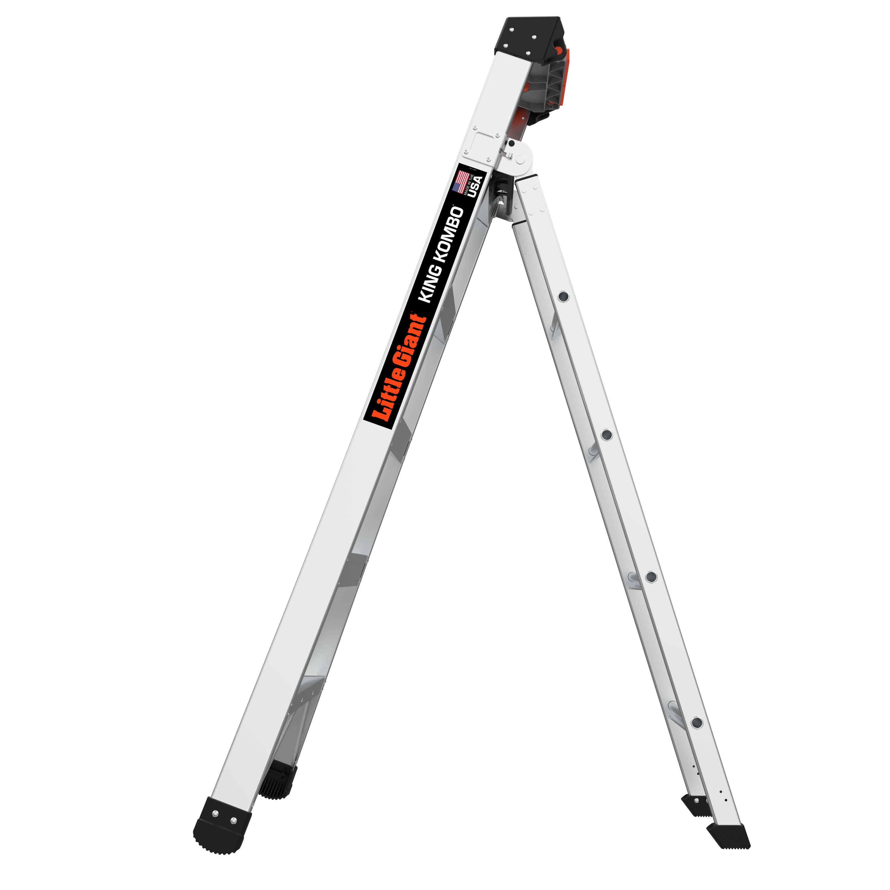 Escalera multifuncional King Kombo 2.0 Pro M6 de Little Giant Ladders, de 6 pies (altura de alcance de 12.7 pies) 3 en 1, de aluminio Tipo 1A con capacidad de carga de 300 libras. Modelo 14906-002.