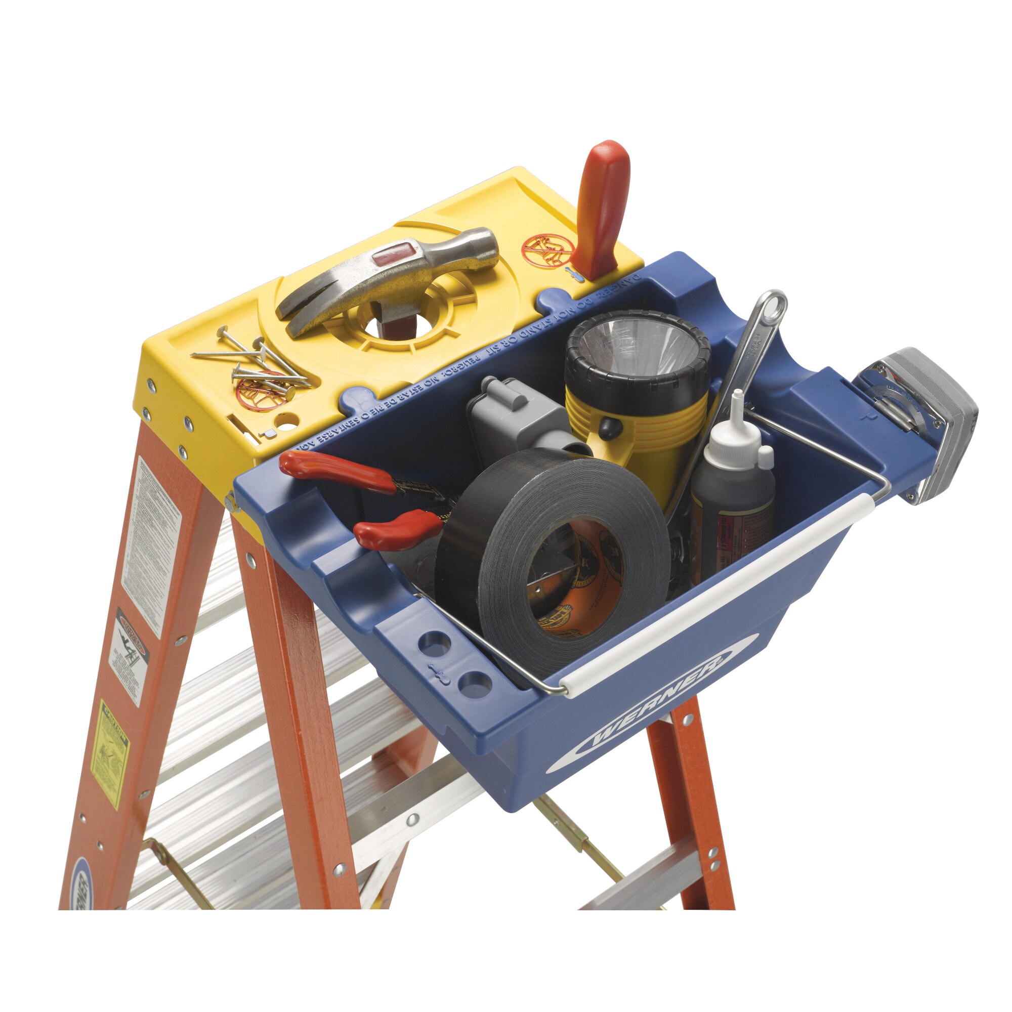 Escalera de fibra de vidrio tipo 1A de 7 pies (11 pies de altura alcanzable) con capacidad de carga de 300 libras Modelo 6207 de Werner