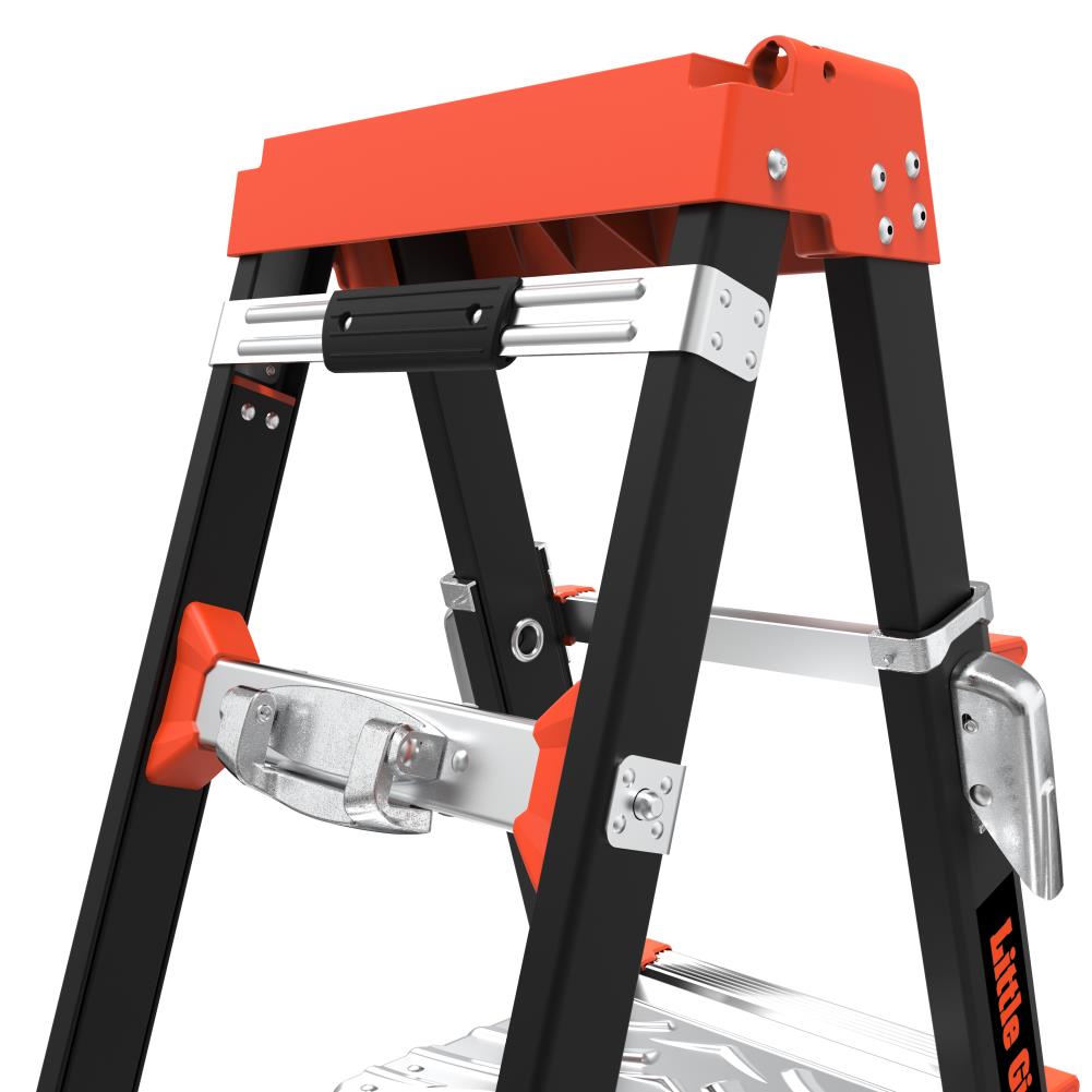 Escalera telescópica de fibra de vidrio Little Giant Ladders Select Step M5 de 8 pies (altura de alcance de 12.1 pies) Tipo 1AA con capacidad de carga de 375 libras - Modelo 15130-001