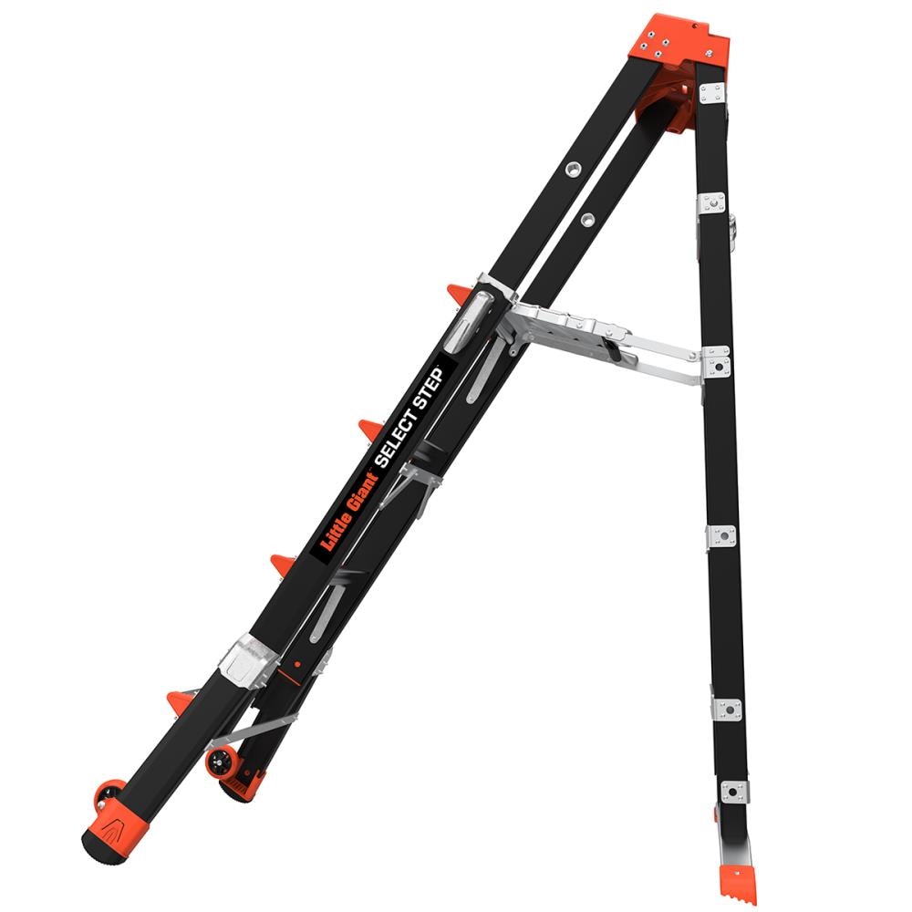 Escalera telescópica de fibra de vidrio Little Giant Ladders Select Step M5 de 8 pies (altura de alcance de 12.1 pies) Tipo 1AA con capacidad de carga de 375 libras - Modelo 15130-001