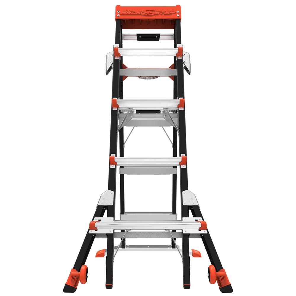 Escalera telescópica de fibra de vidrio Little Giant Ladders Select Step M5 de 8 pies (altura de alcance de 12.1 pies) Tipo 1AA con capacidad de carga de 375 libras - Modelo 15130-001