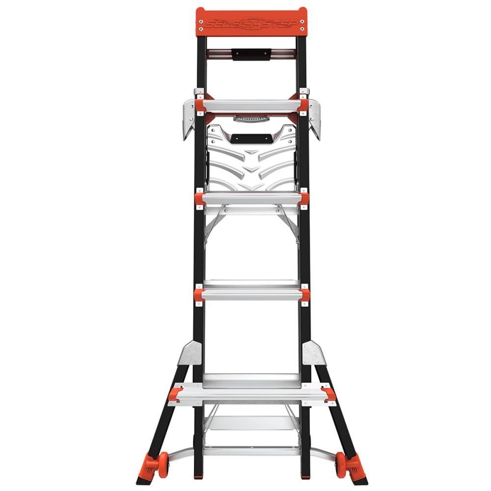 Escalera telescópica de fibra de vidrio Little Giant Ladders Select Step M5 de 8 pies (altura de alcance de 12.1 pies) Tipo 1AA con capacidad de carga de 375 libras - Modelo 15130-001