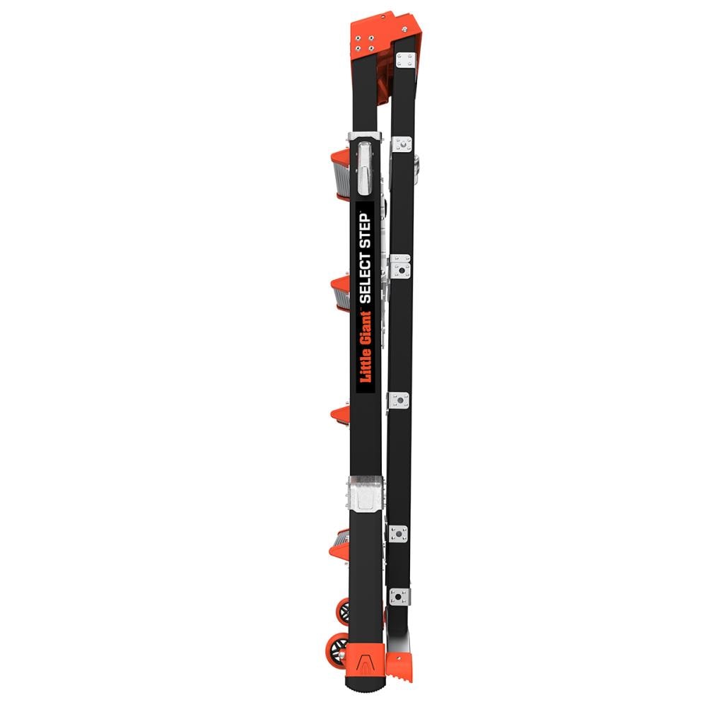 Escalera telescópica de fibra de vidrio Little Giant Ladders Select Step M5 de 8 pies (altura de alcance de 12.1 pies) Tipo 1AA con capacidad de carga de 375 libras - Modelo 15130-001