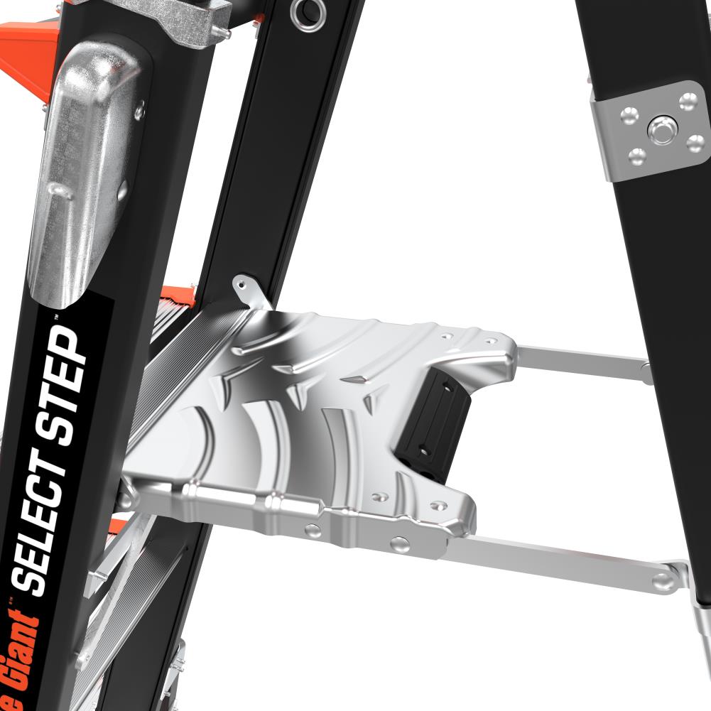 Escalera telescópica de fibra de vidrio Little Giant Ladders Select Step M5 de 8 pies (altura de alcance de 12.1 pies) Tipo 1AA con capacidad de carga de 375 libras - Modelo 15130-001