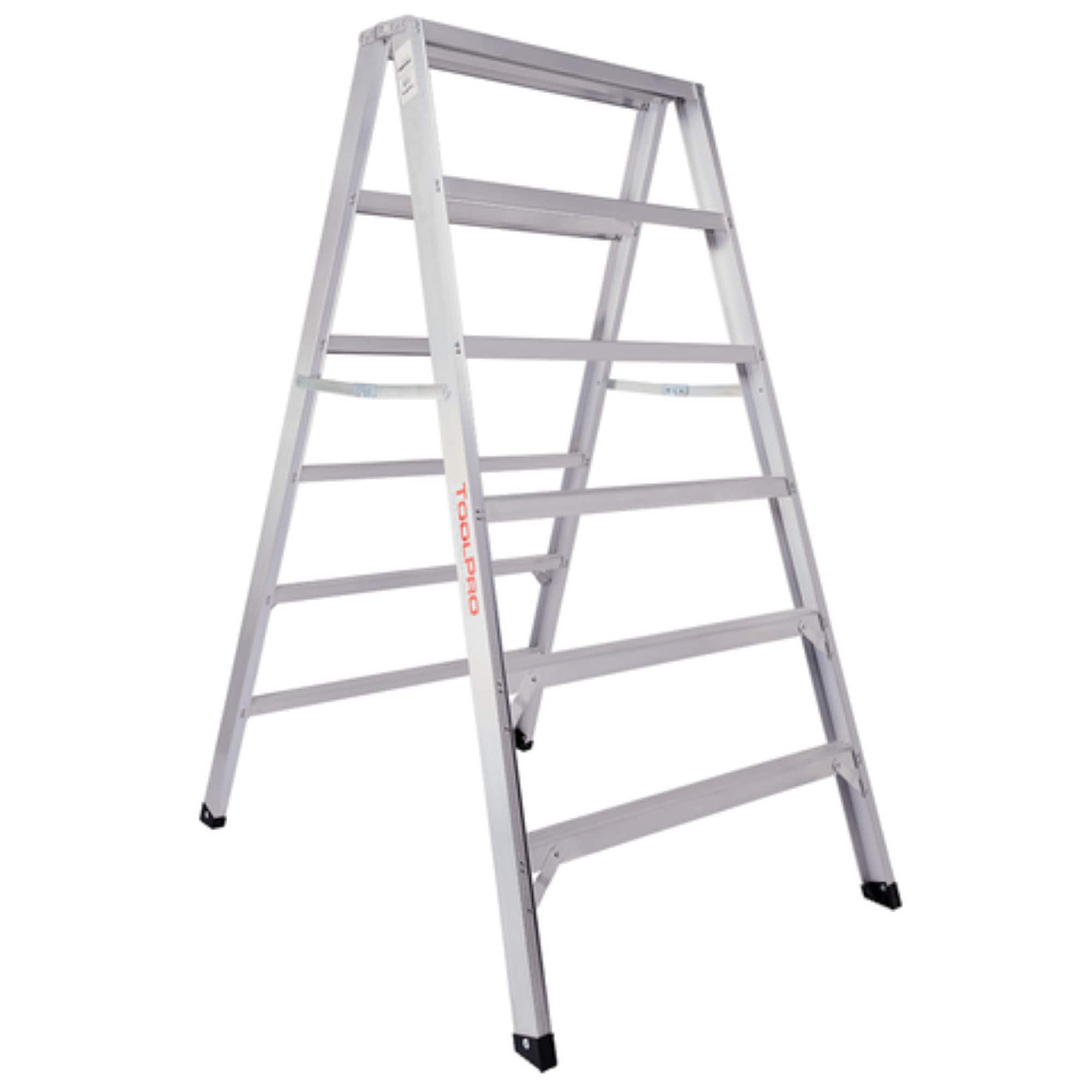 Escalera de aluminio ToolPro de 6 pies (altura alcanzable de 6 pies) Tipo 1A con capacidad de carga de 300 lbs. TP20326