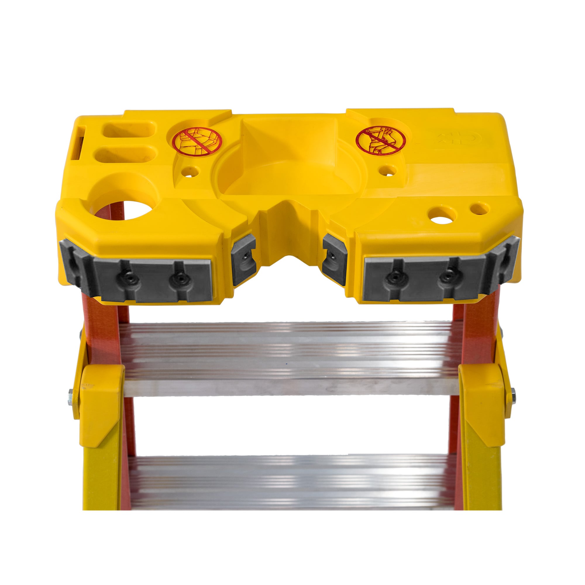 Escalera de fibra de vidrio tipo 1A Werner L6200 de 8 pies (altura máxima de 12 pies) - Capacidad de carga de 300 libras. Escalera de tijera L6208.