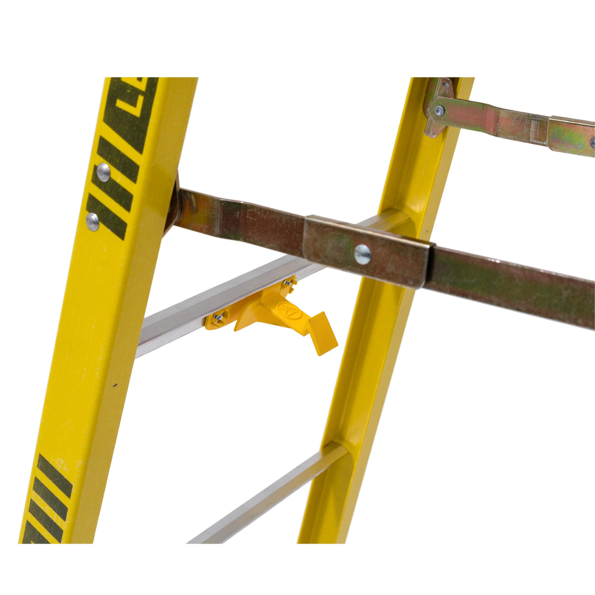 Escalera de fibra de vidrio tipo 1A Werner L6200 de 8 pies (altura máxima de 12 pies) - Capacidad de carga de 300 libras. Escalera de tijera L6208.