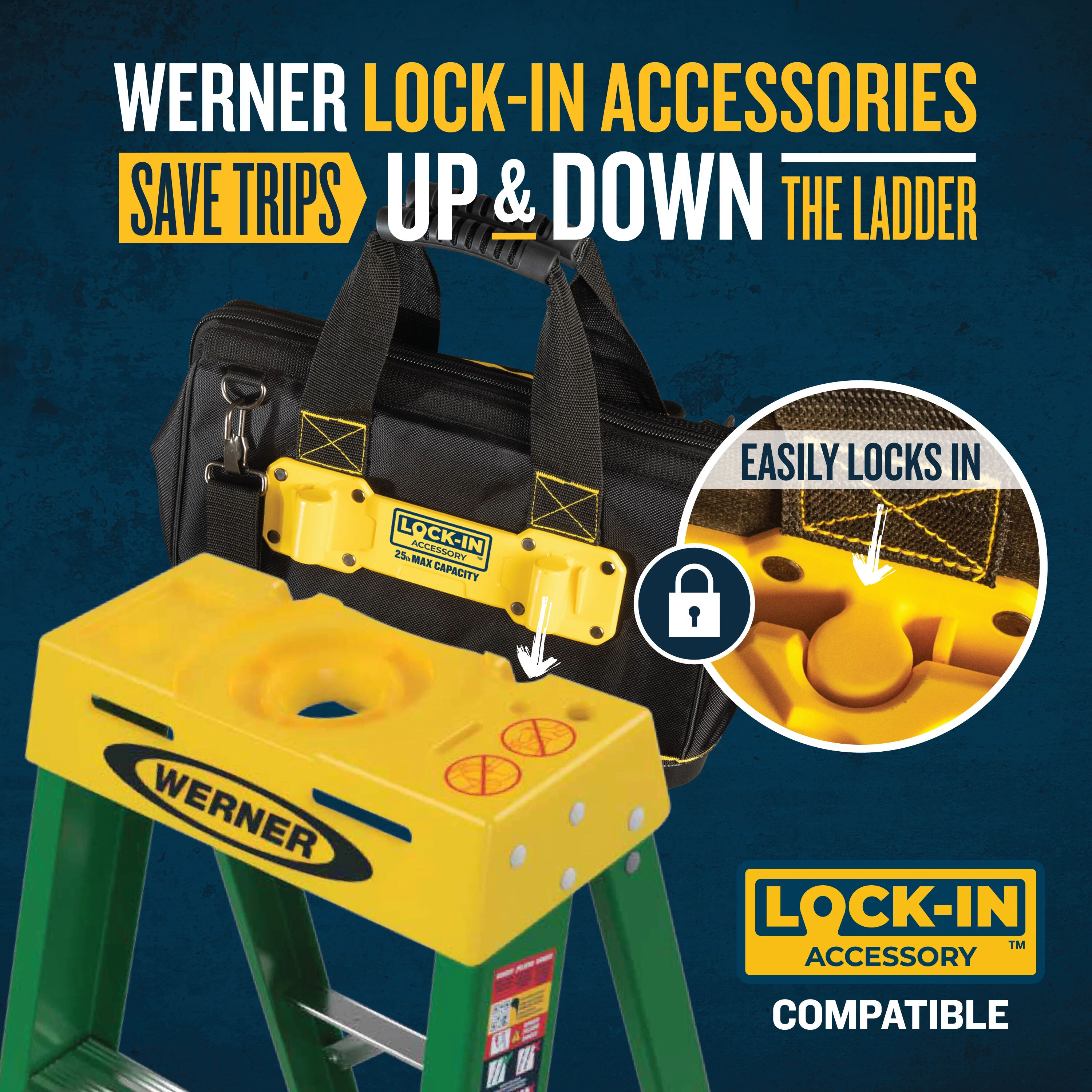 Escalera de fibra de vidrio tipo 2 Werner FS200 de 6.0 pies (altura de alcance de 10 pies) con capacidad de carga de 225 lbs FS206.