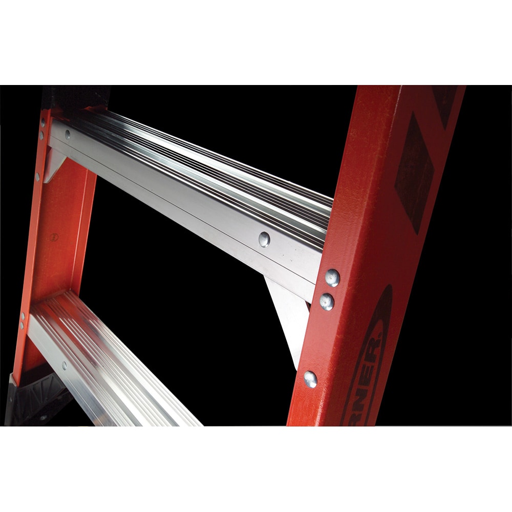 Escalera Gemela T7410 de Fibra de Vidrio Tipo 1AA de 10 pies (14 pies de altura máxima de alcance) - Capacidad de carga de 375 lbs.ParallelGroupWerner T7400