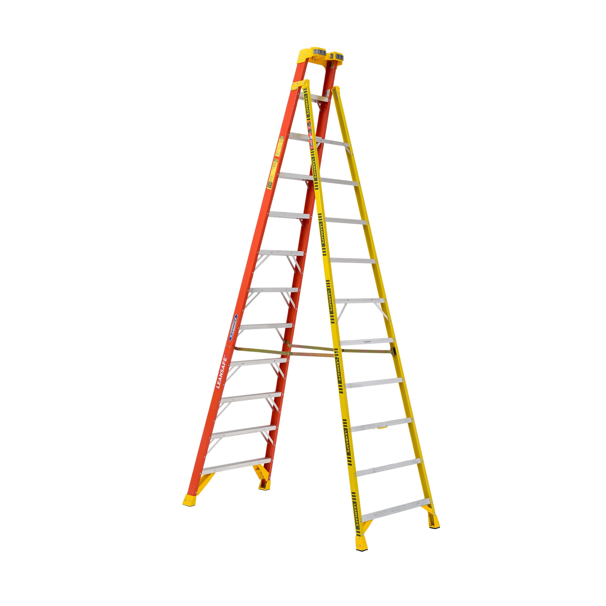 Escalera de tijera de fibra de vidrio tipo 1A de 12 pies (alcanza una altura de 16 pies) capacidad de carga de 300 lbs. Werner L6200 - Escalera L6212