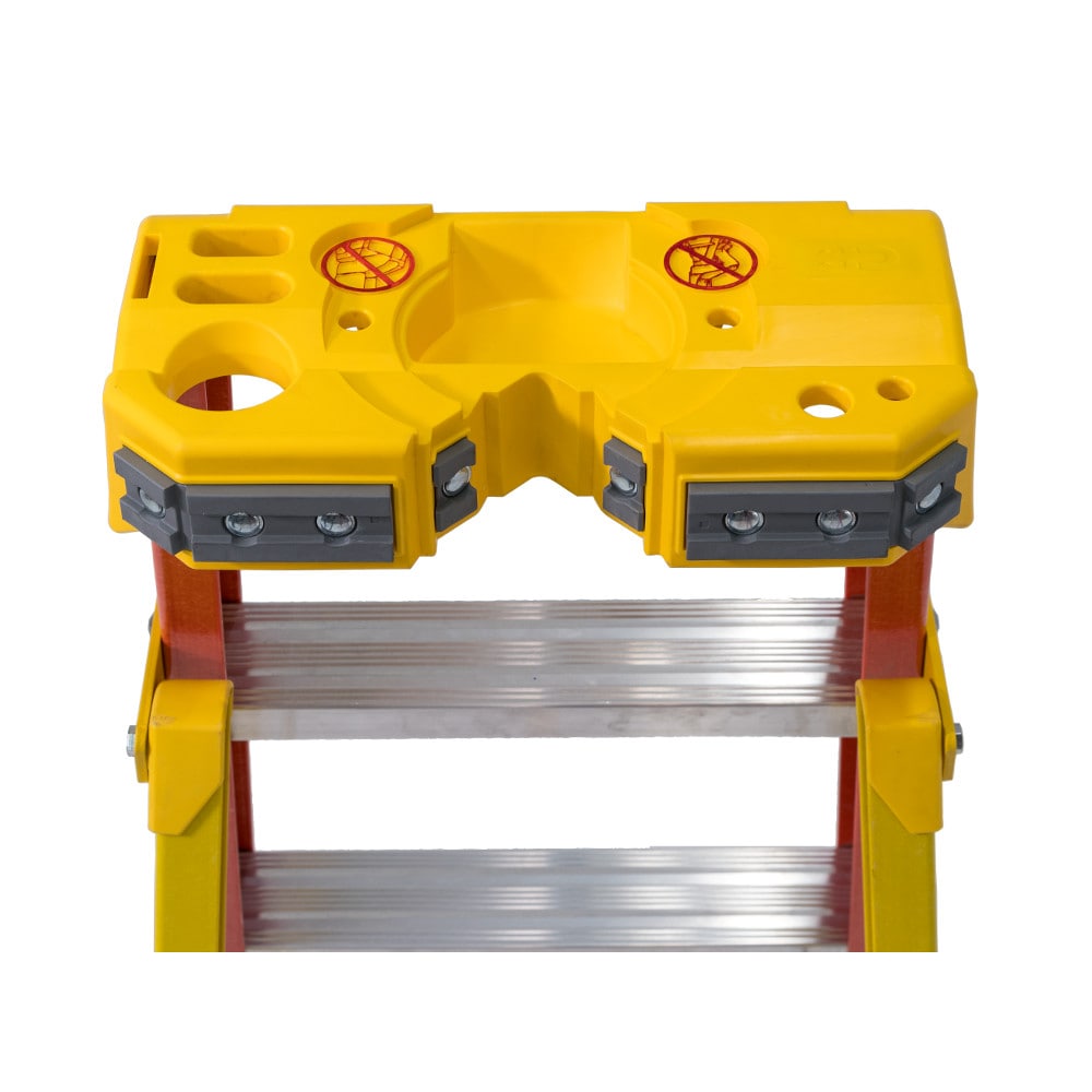 Escalera de tijera de fibra de vidrio tipo 1A de 12 pies (alcanza una altura de 16 pies) capacidad de carga de 300 lbs. Werner L6200 - Escalera L6212