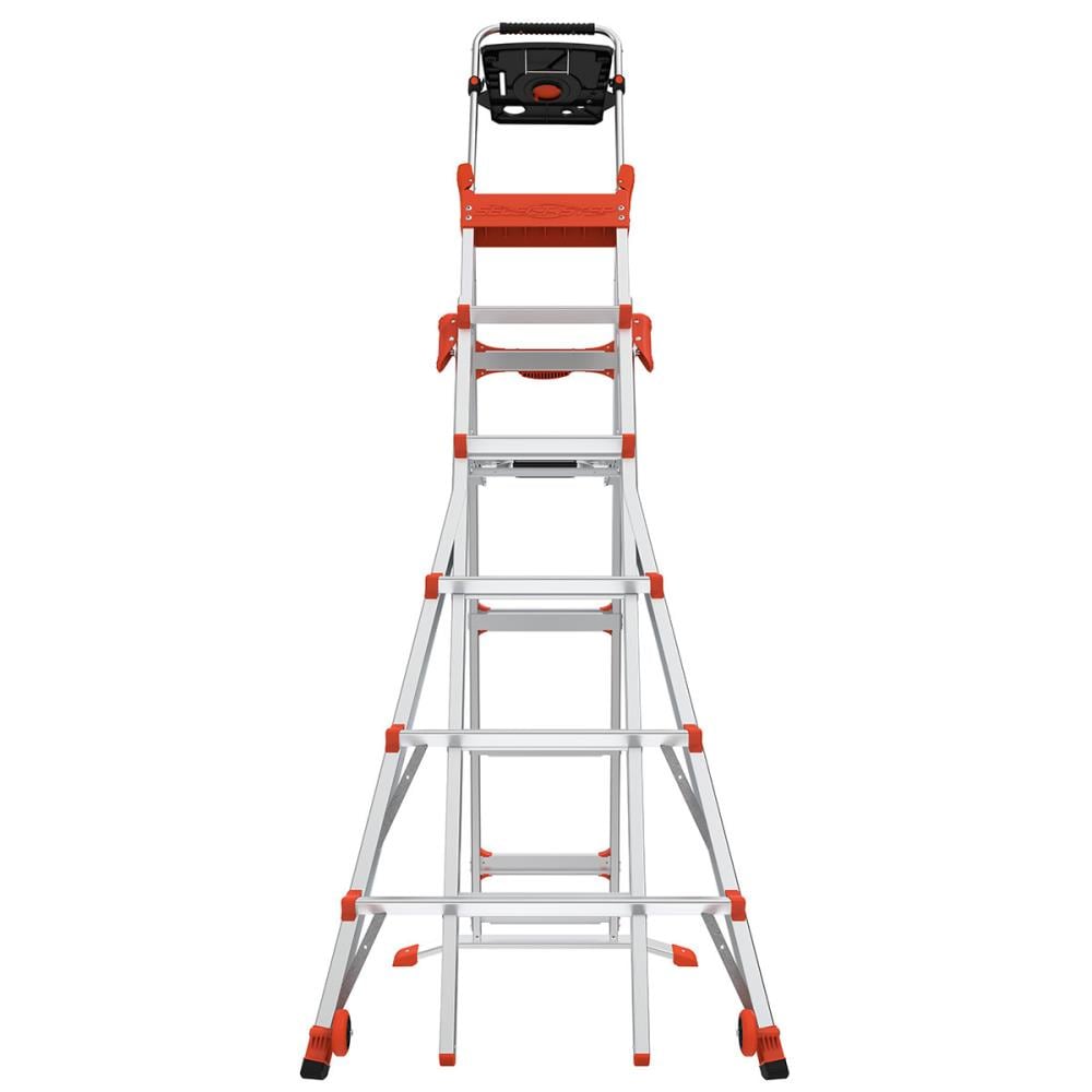 Escalera telescópica Little Giant Ladders Select Step M6 de 10 pies (14.1 pies de altura alcanzable) de aluminio Tipo 1A - Capacidad de carga de 300 lb.