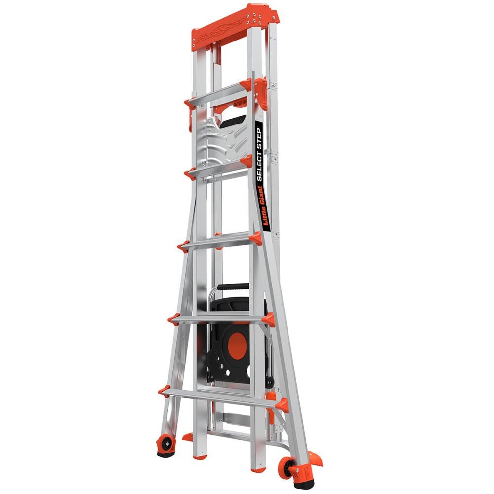 Escalera telescópica Little Giant Ladders Select Step M6 de 10 pies (14.1 pies de altura alcanzable) de aluminio Tipo 1A - Capacidad de carga de 300 lb.